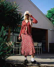 Annika Midi Skirt - Cranberry