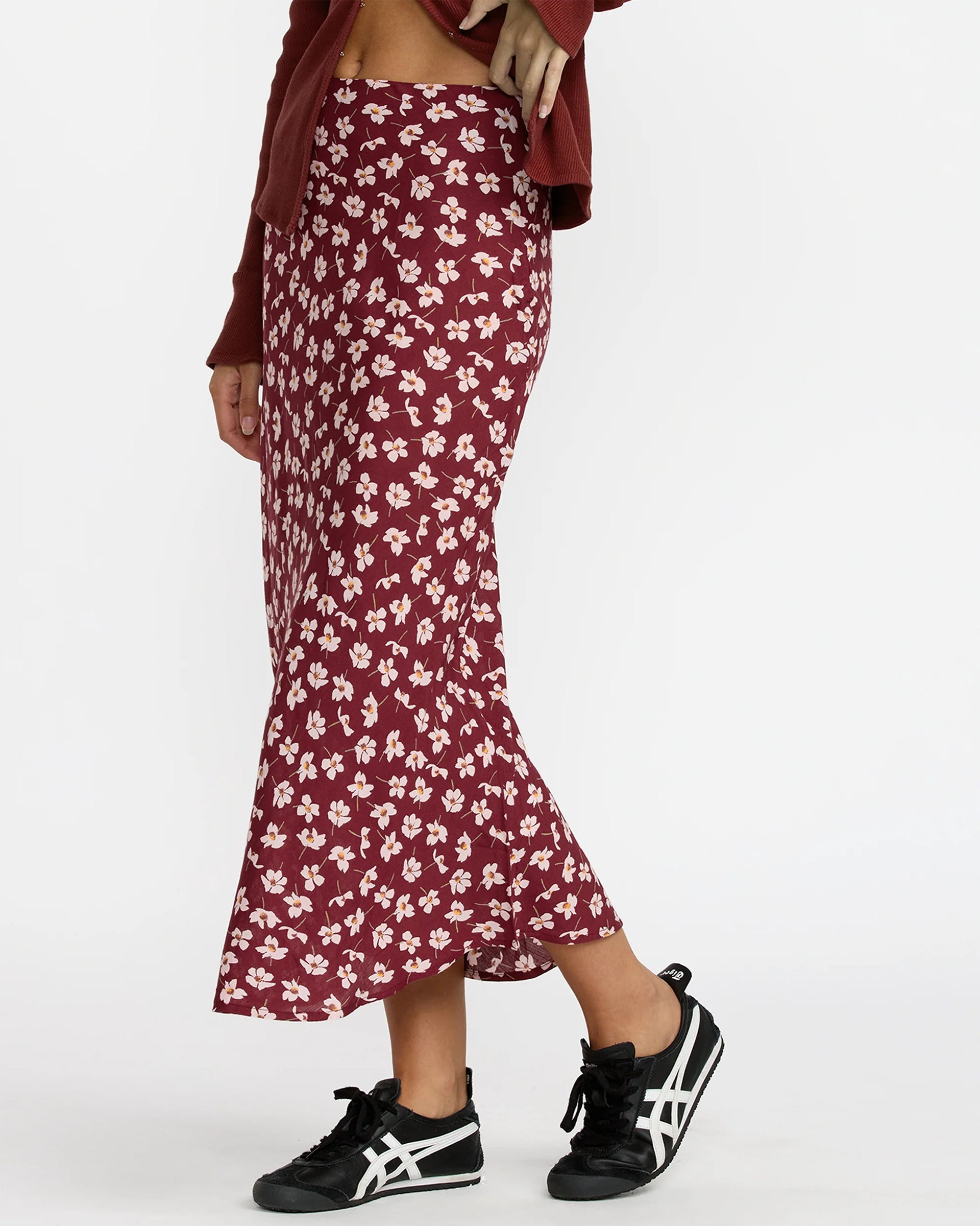 Annika Midi Skirt - Cranberry