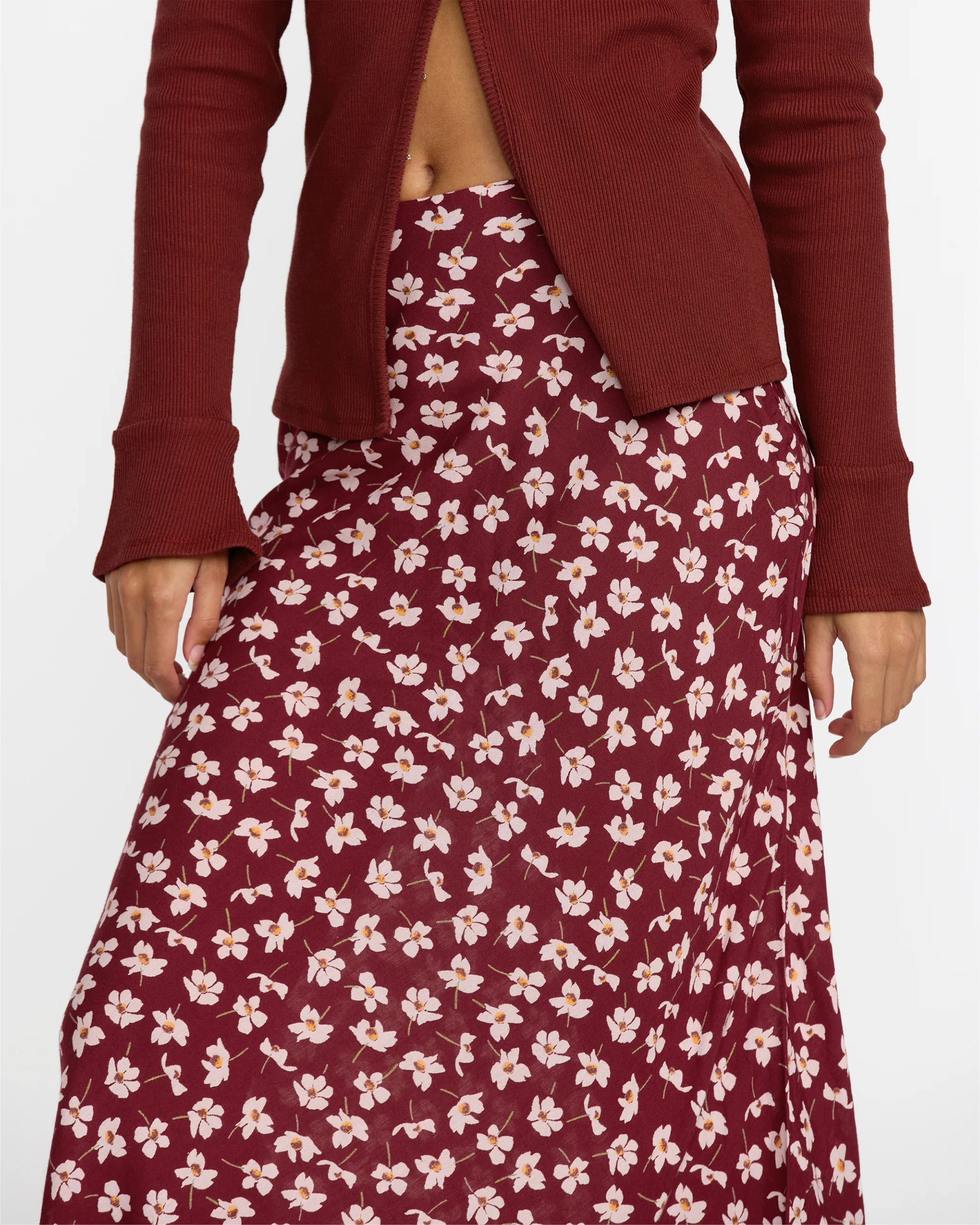 Annika Midi Skirt - Cranberry