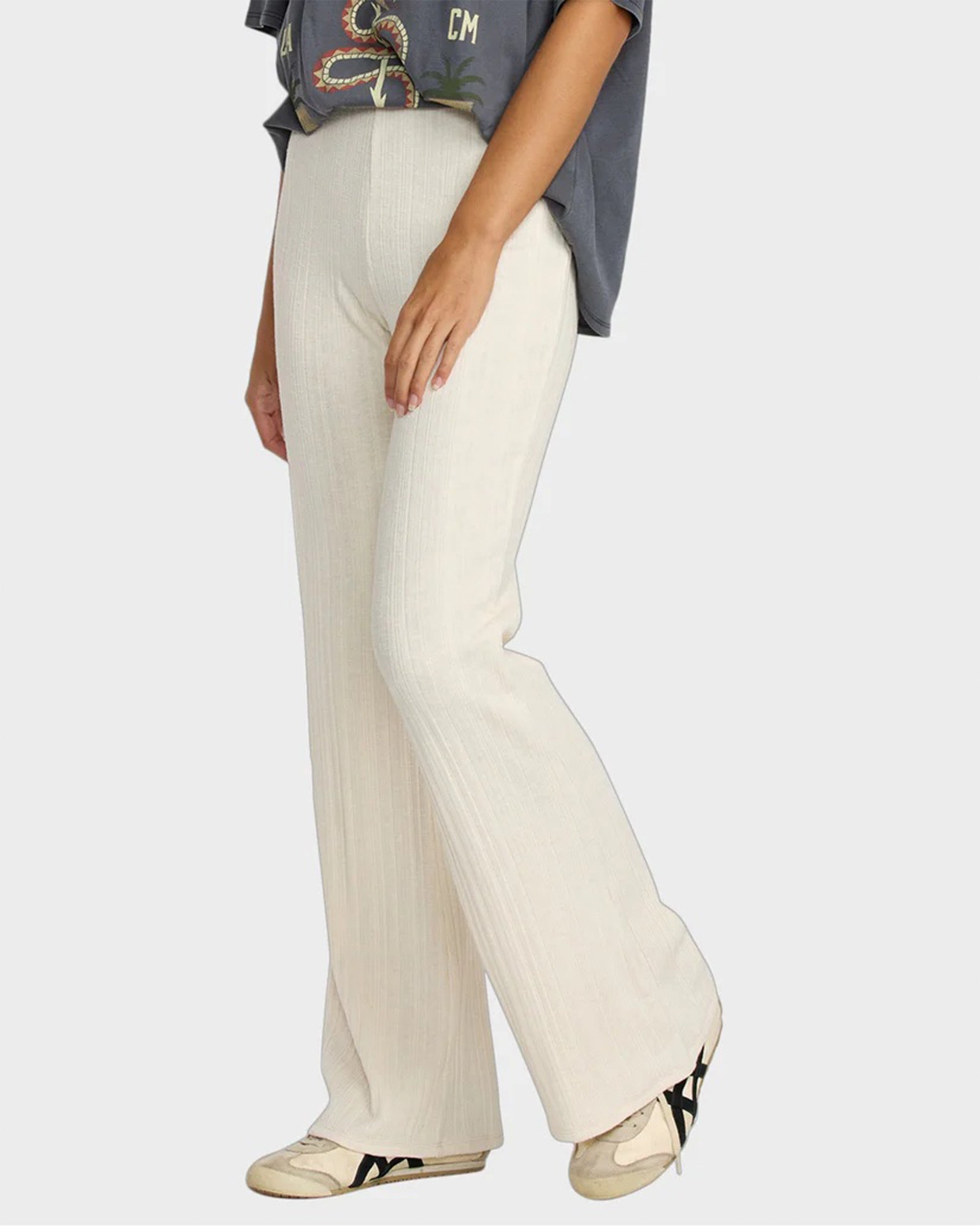 RVCA Women's Ava Elastic Waist Pants - Cloud