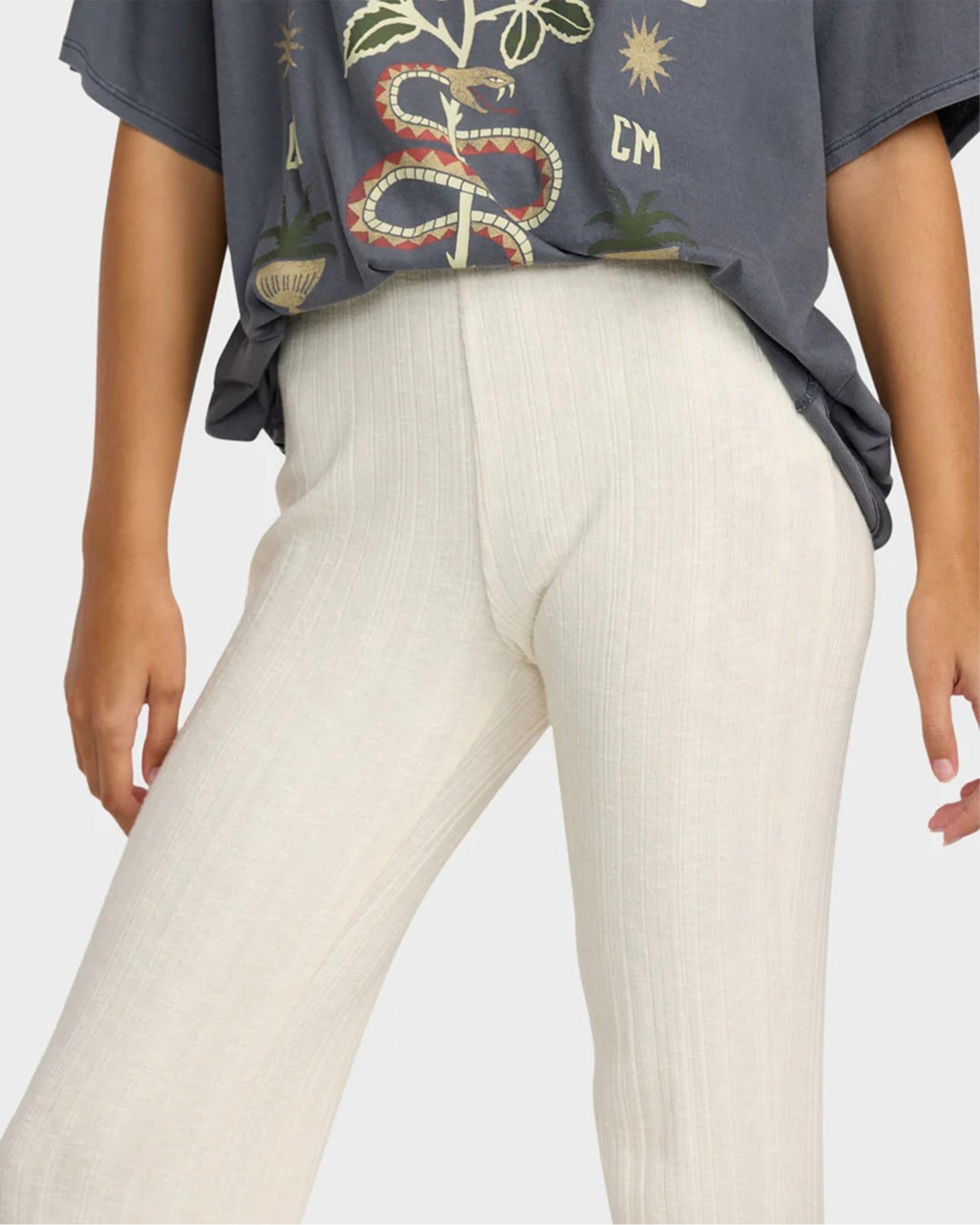 RVCA Women's Ava Elastic Waist Pants - Cloud