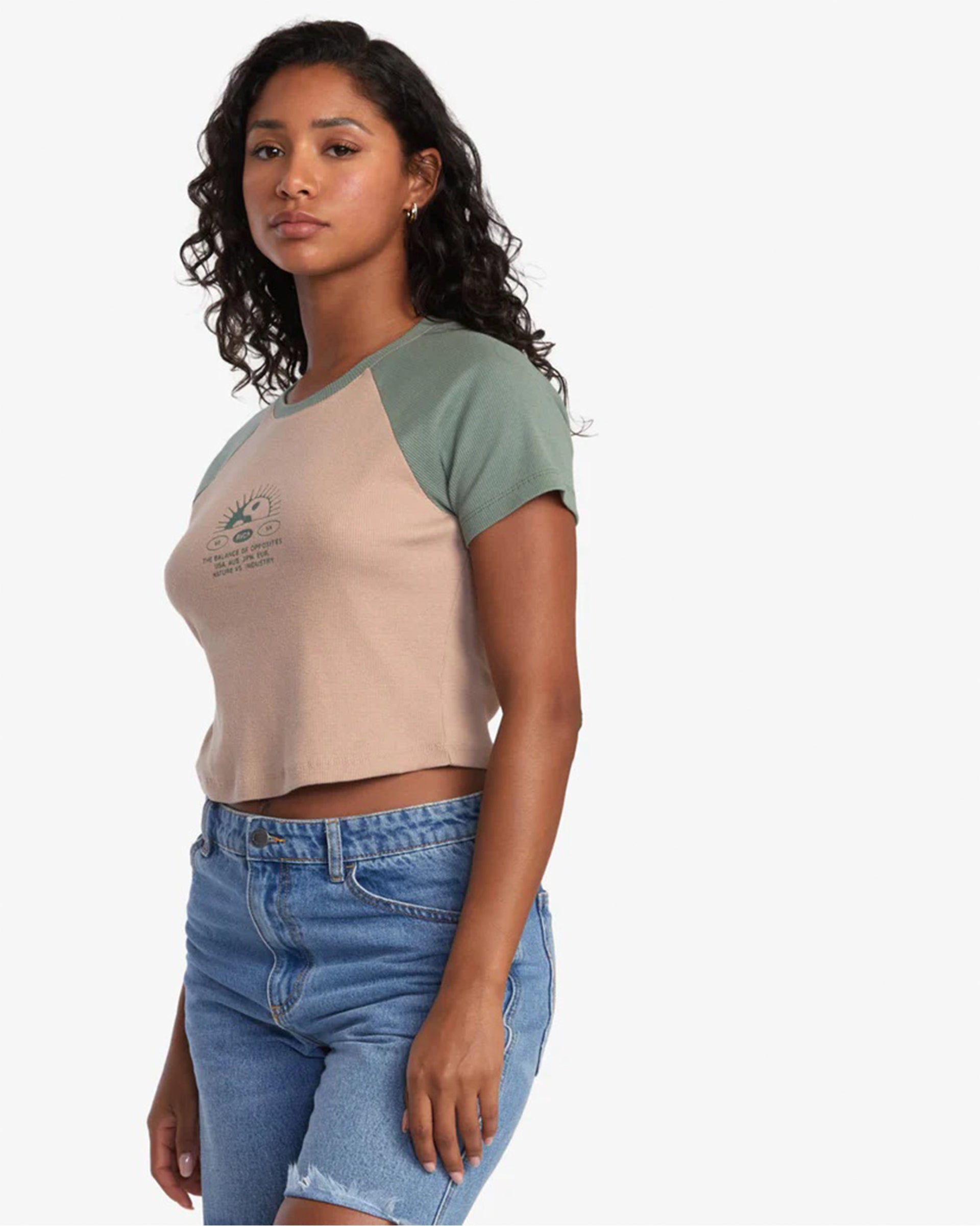 RVCA Women's Baby Raglan S/S Tee