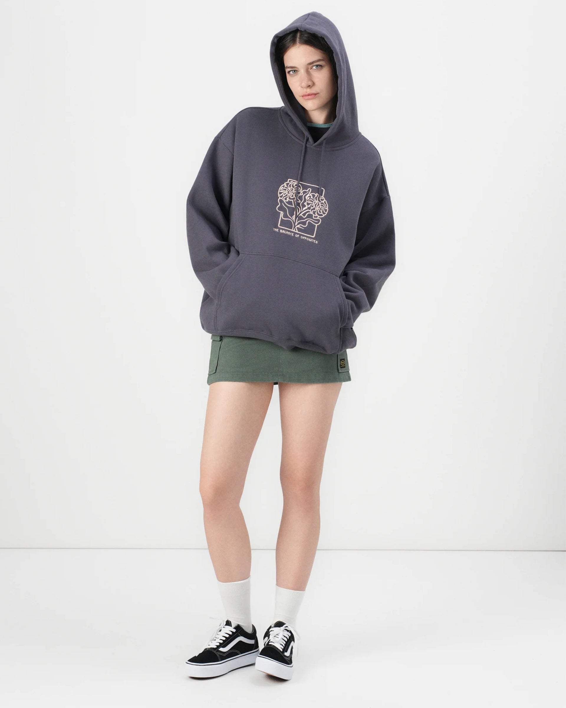 RVCA Women's Baggie Boyfriend Pullover Hoodie - Gravel