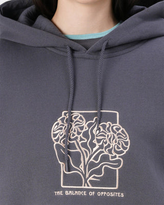 RVCA Women's Baggie Boyfriend Pullover Hoodie - Gravel