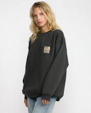 RVCA Women's Baggie Boyfriend Crew - Pirate Black