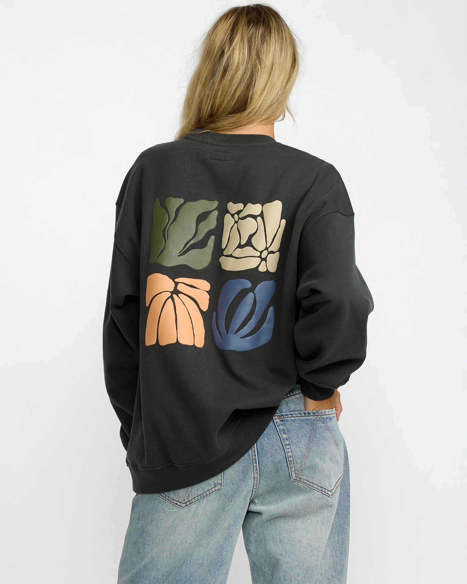 RVCA Women's Baggie Boyfriend Crew - Pirate Black