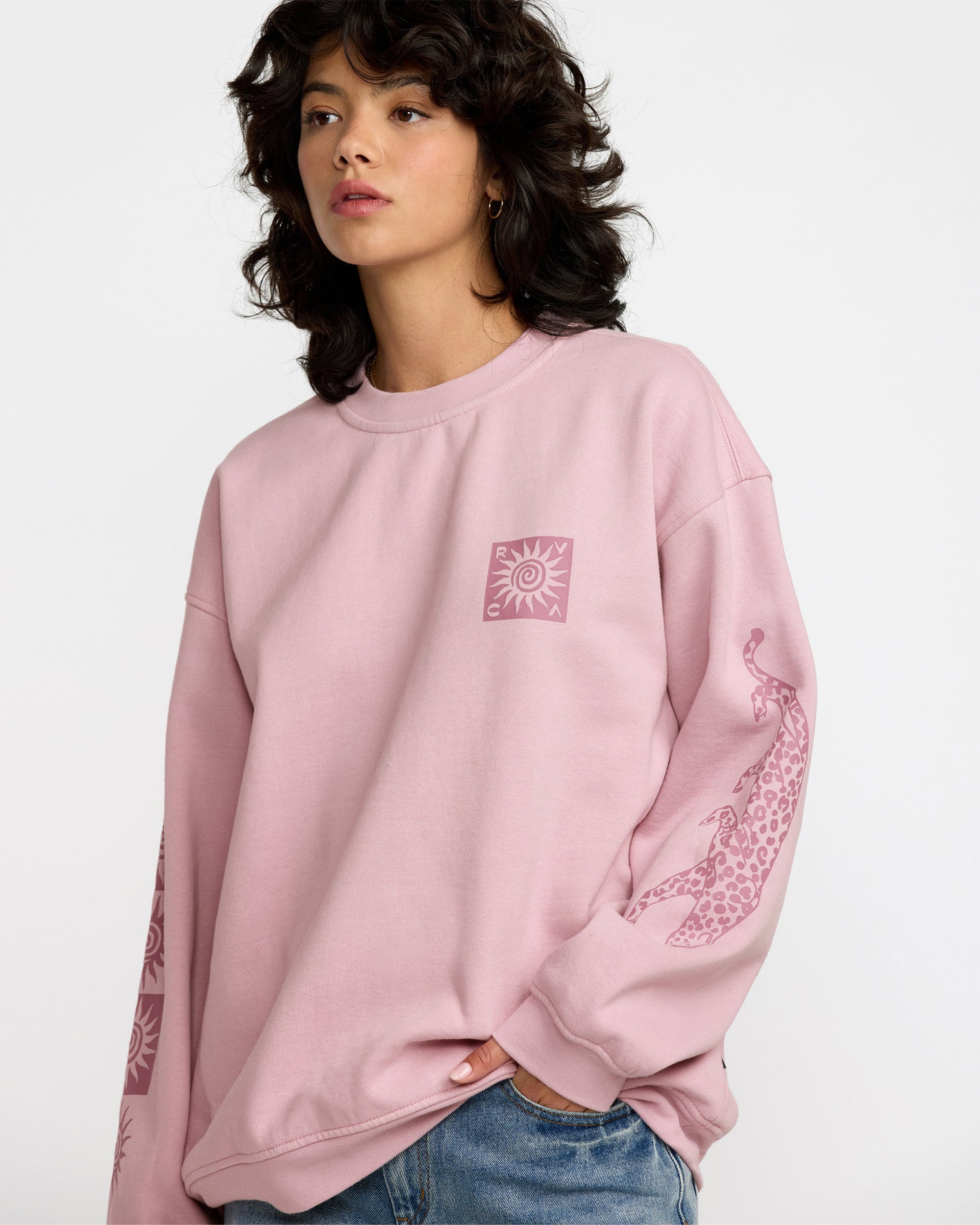 RVCA Women's Baggie Boyfriend Crew - Lush Lilac