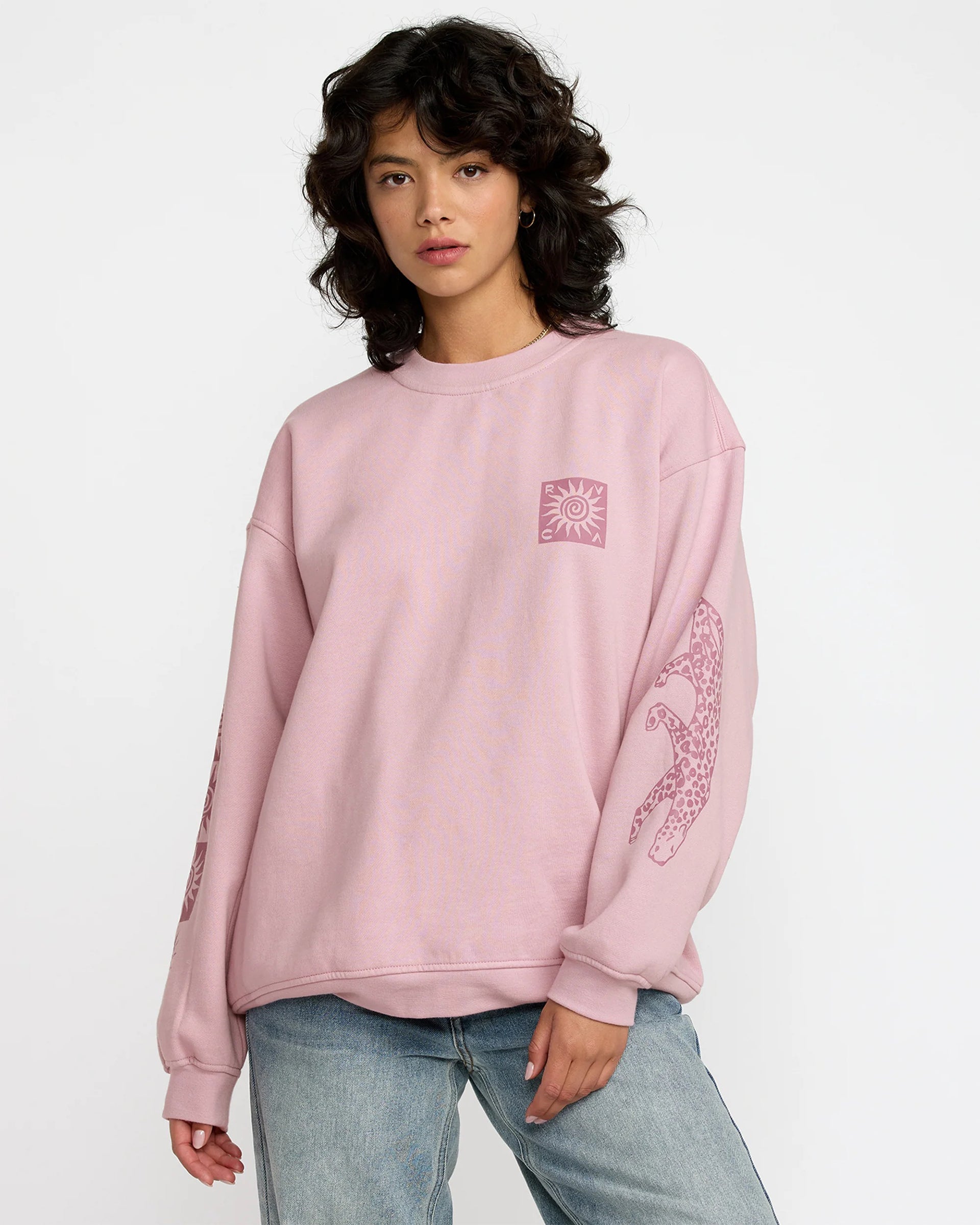 RVCA Women's Baggie Boyfriend Crew - Lush Lilac