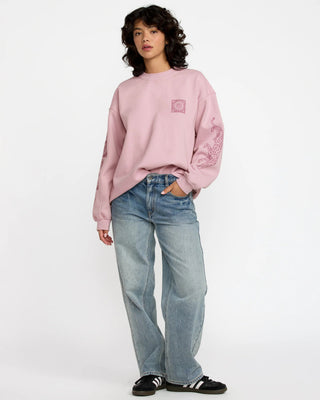 RVCA Women's Baggie Boyfriend Crew - Lush Lilac