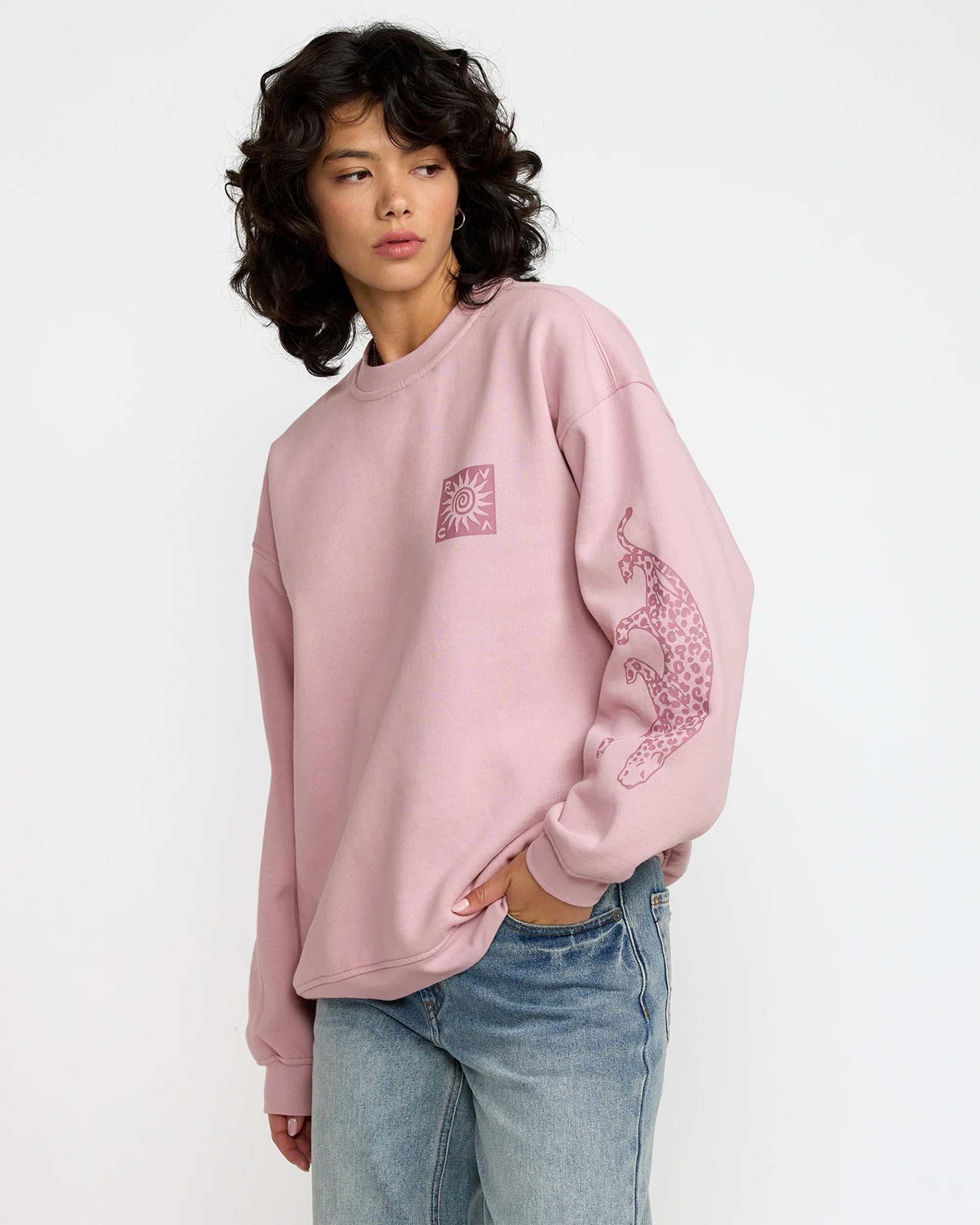 RVCA Women's Baggie Boyfriend Crew - Lush Lilac