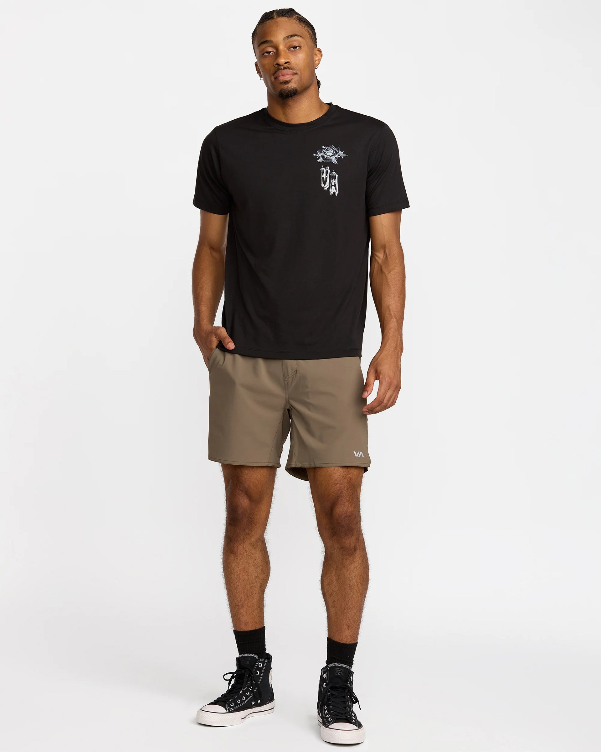 RVCA Benj Tiger Eyes Short Sleeve T-Shirt - Black