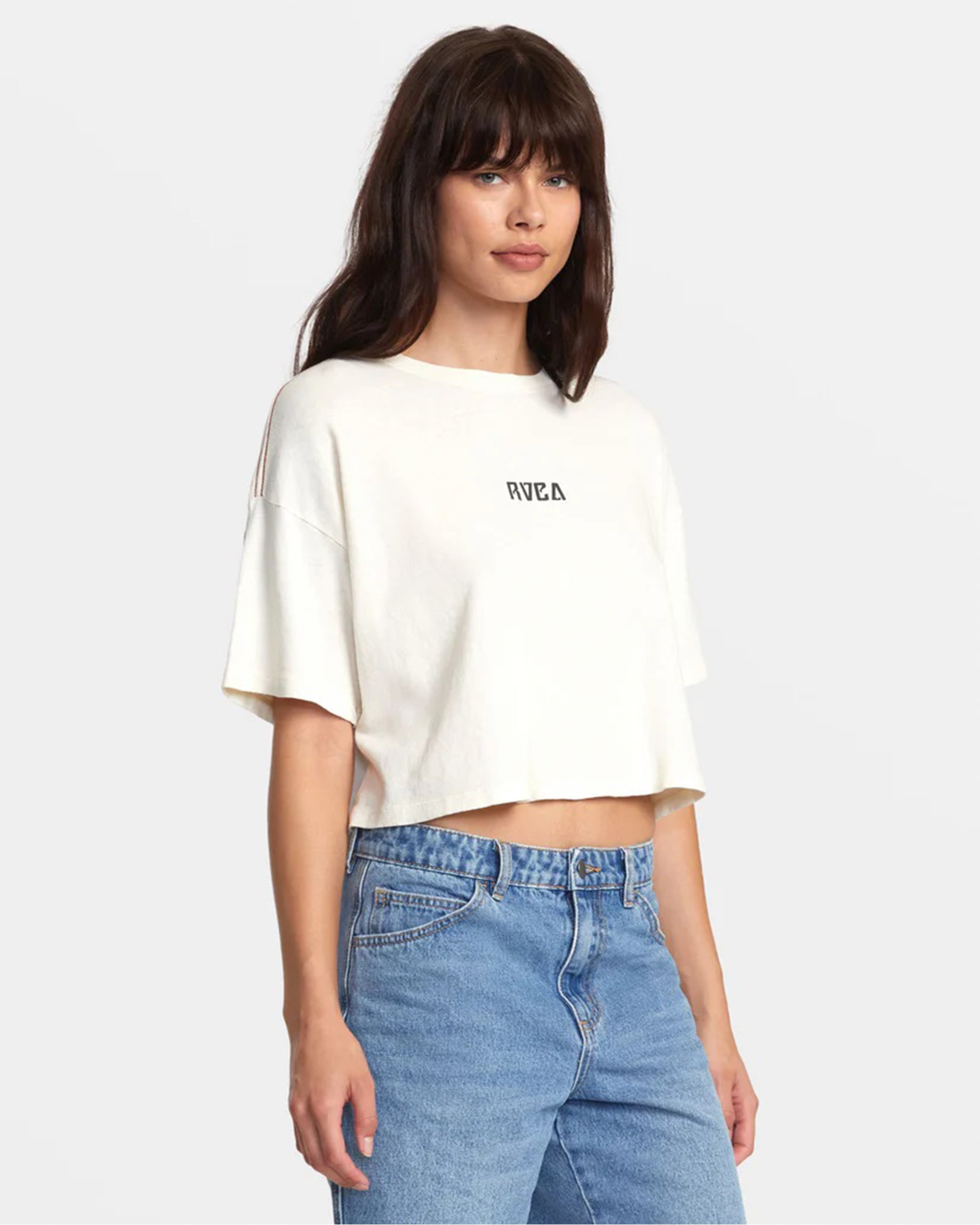 RVCA Women's Boyfriend Crop Tee 2