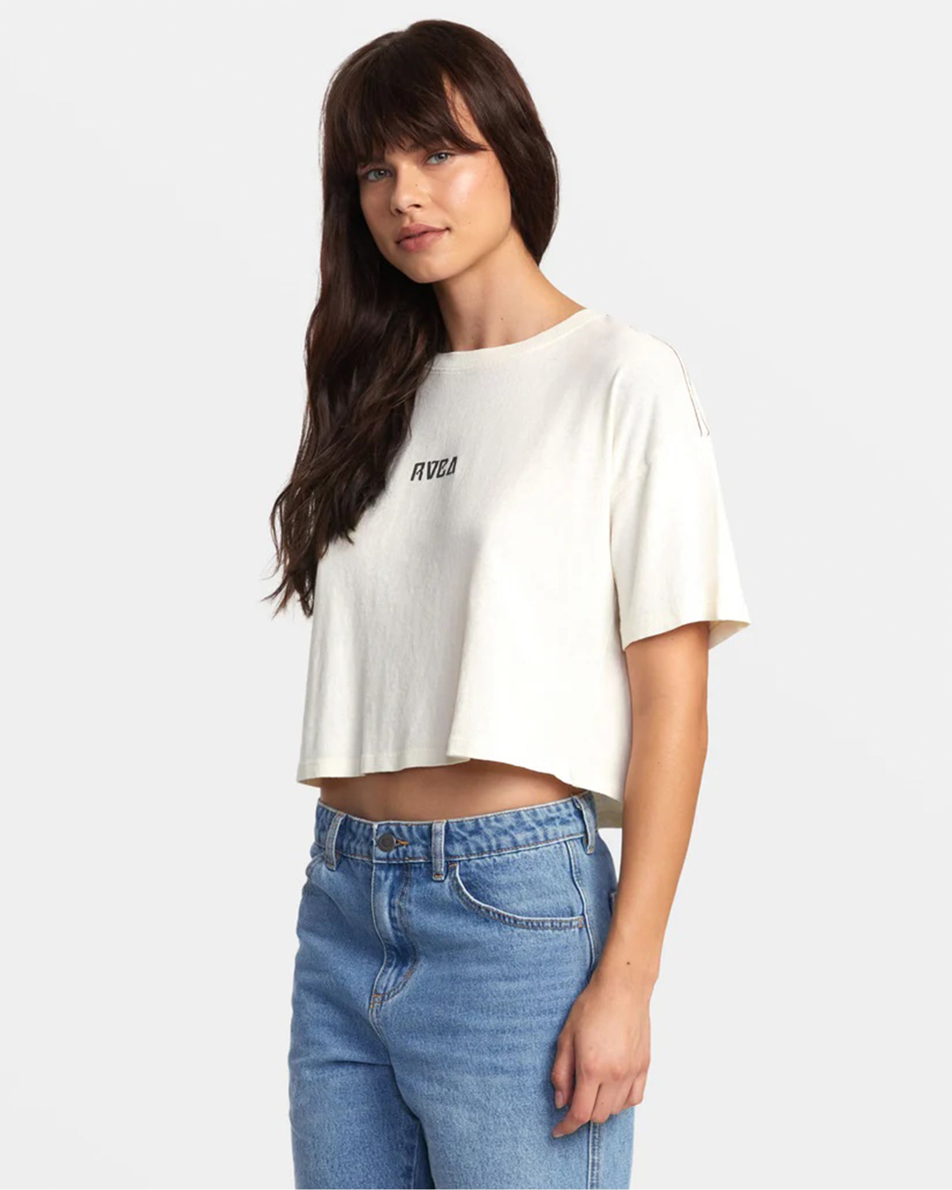 RVCA Women's Boyfriend Crop Tee 2