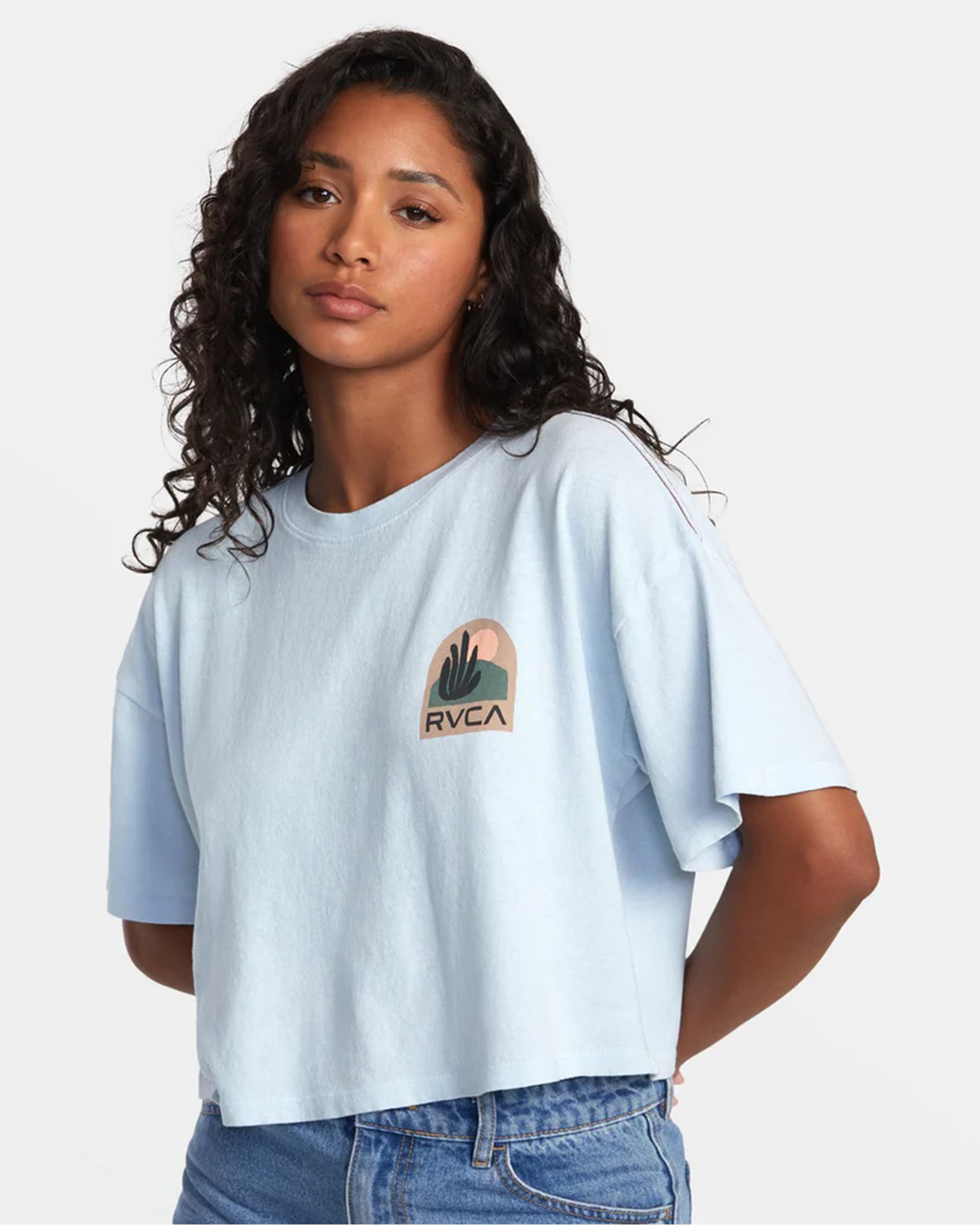 RVCA Women's Boyfriend Crop Tee 2