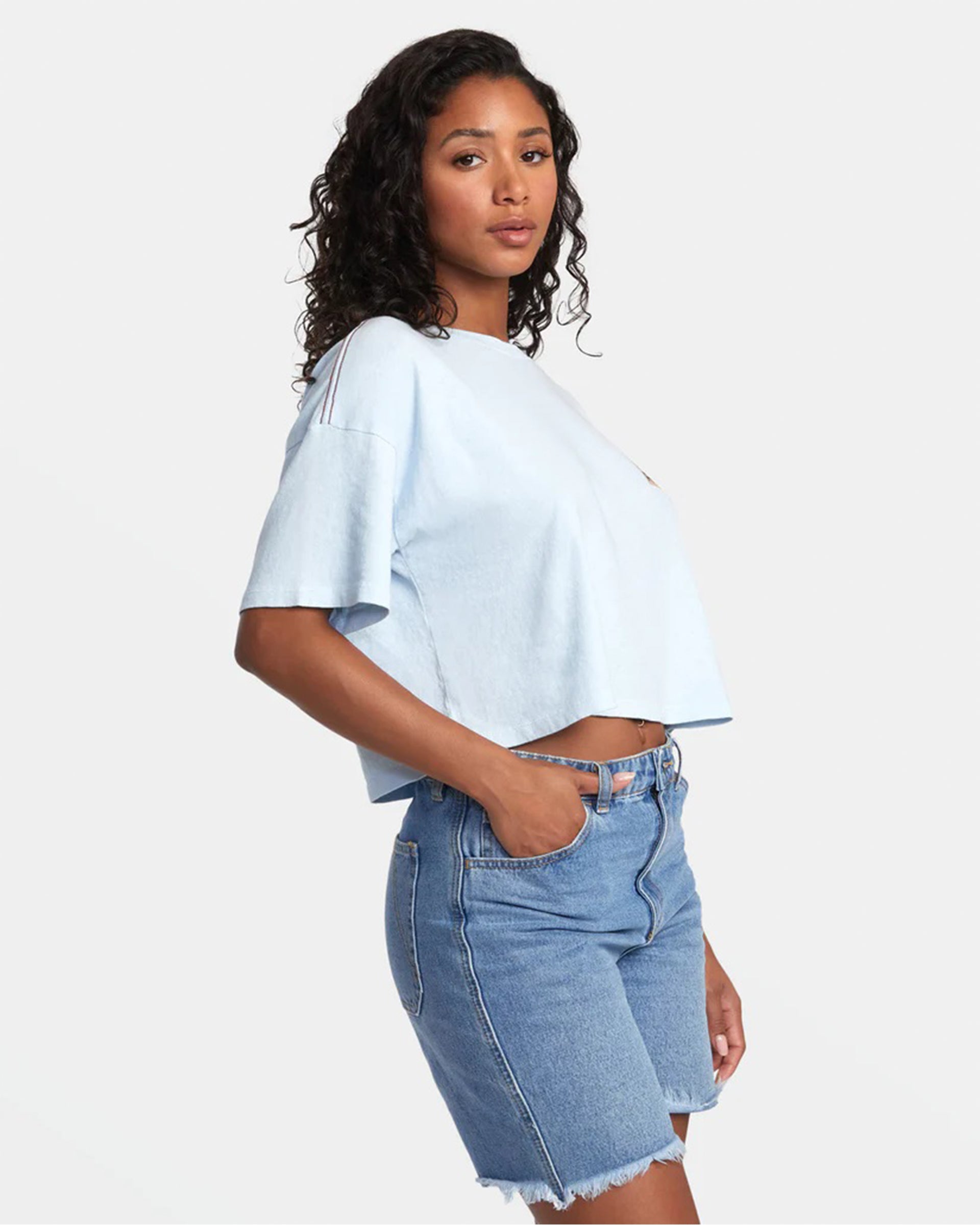 RVCA Women's Boyfriend Crop Tee 2