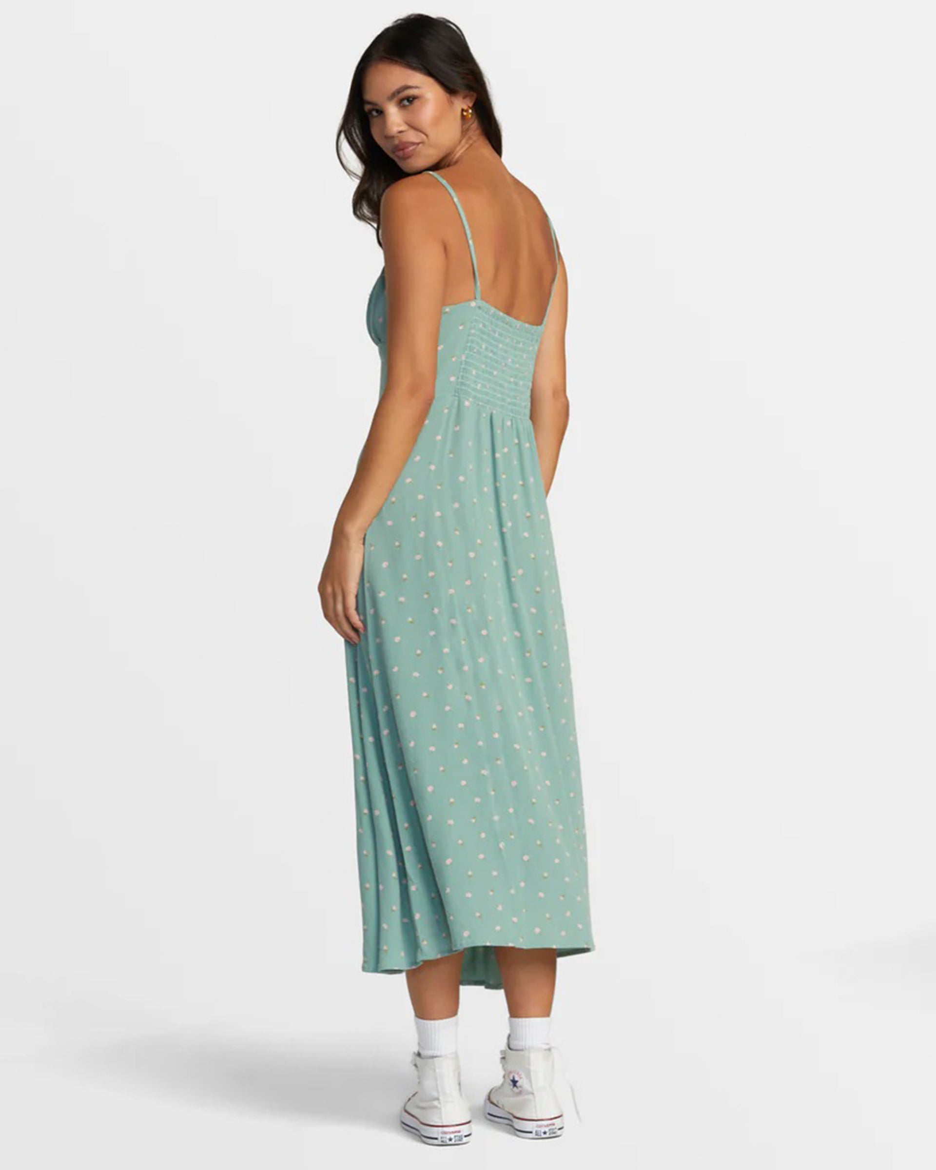 RVCA Women's Cafe Midi Dress - Green Haze