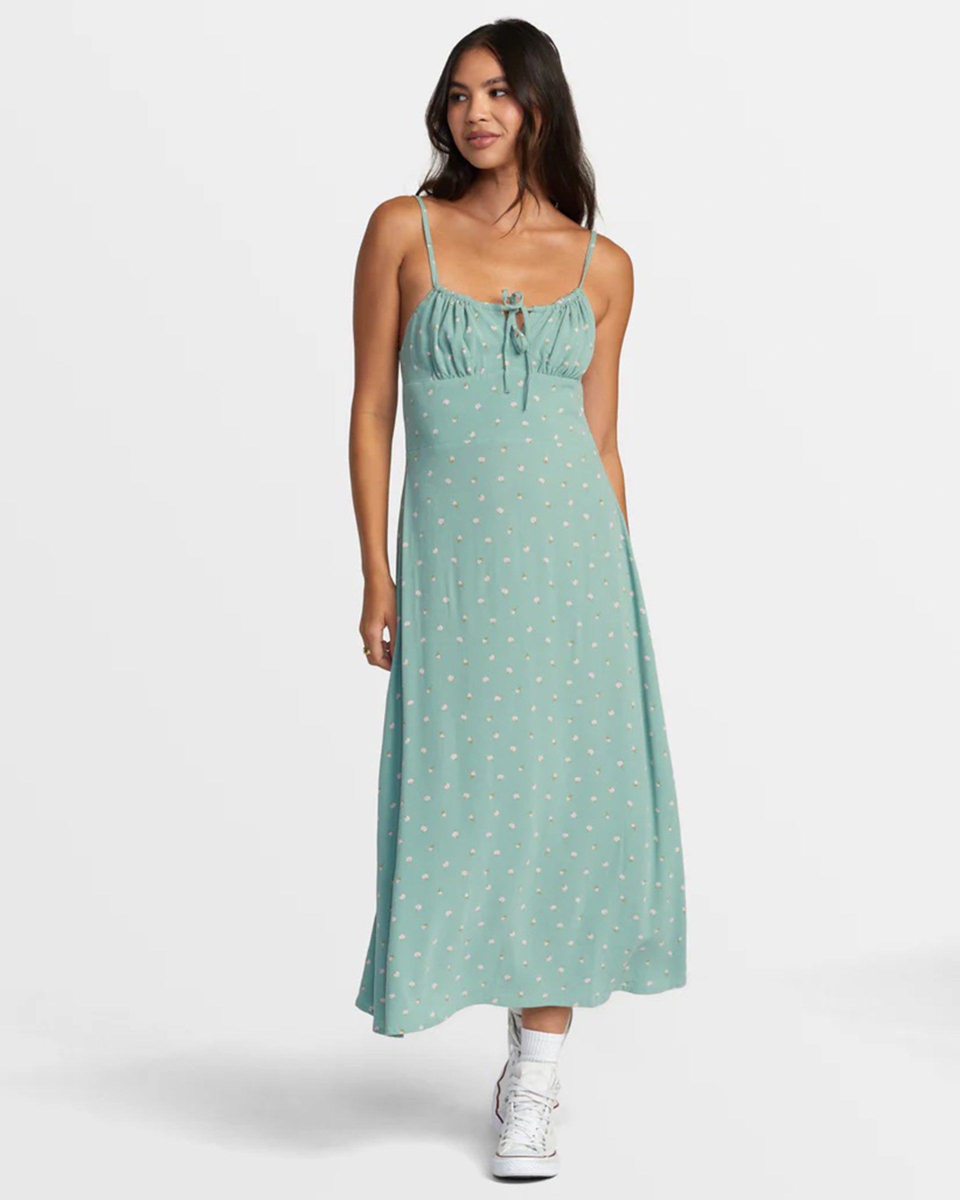 RVCA Women's Cafe Midi Dress - Green Haze