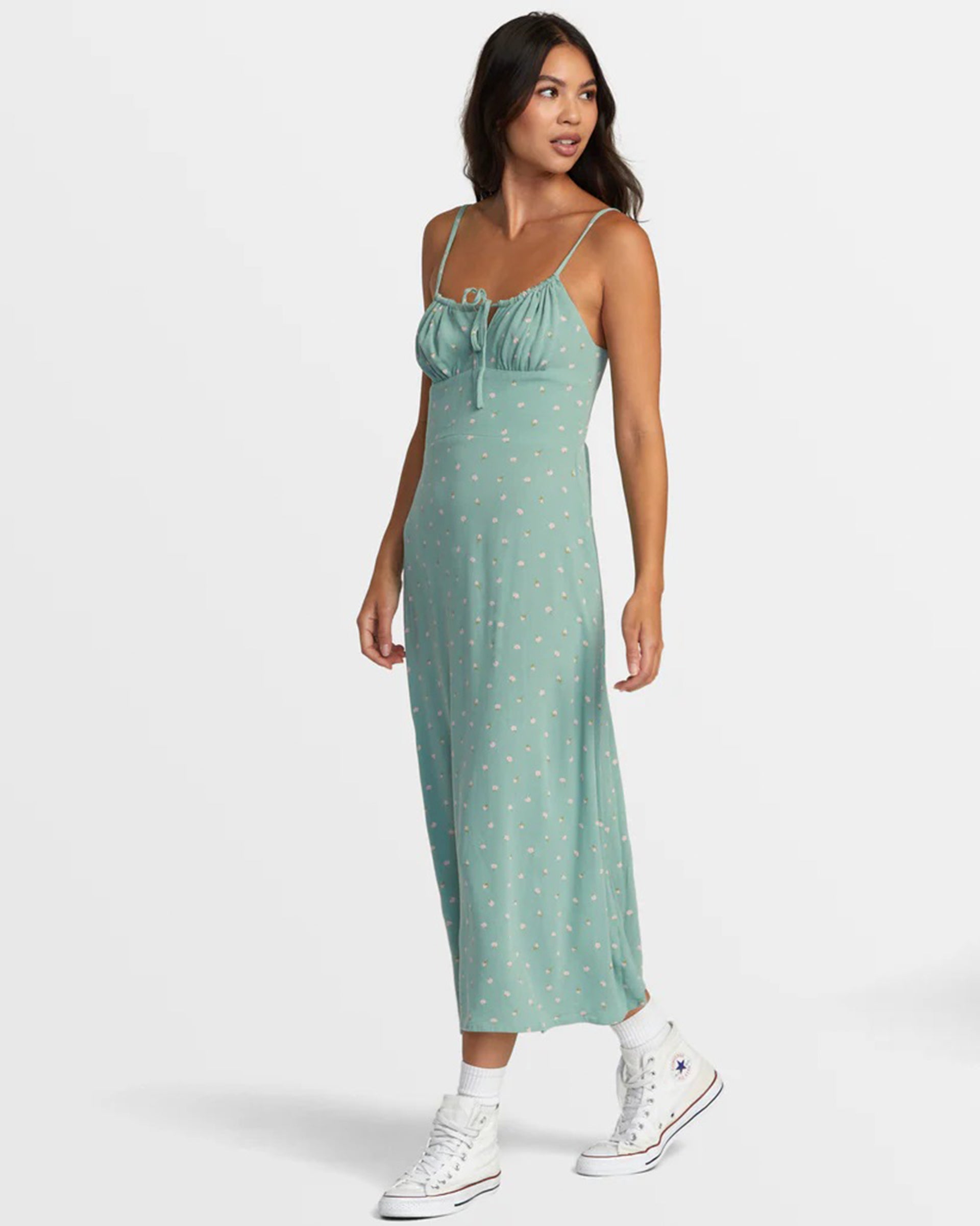 RVCA Women's Cafe Midi Dress - Green Haze