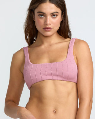 RVCA Women's Chevy Grooves Lace BK Bralette Bikini Top - Amethyst Smoke