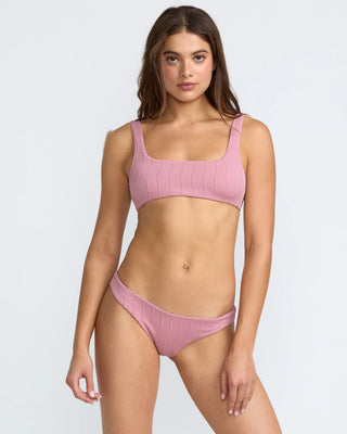 RVCA Women's Chevy Grooves Lace BK Bralette Bikini Top - Amethyst Smoke