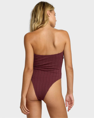 RVCA Women's Chevy Grooves One Piece Swimsuit - Redwood