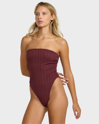 RVCA Women's Chevy Grooves One Piece Swimsuit - Redwood