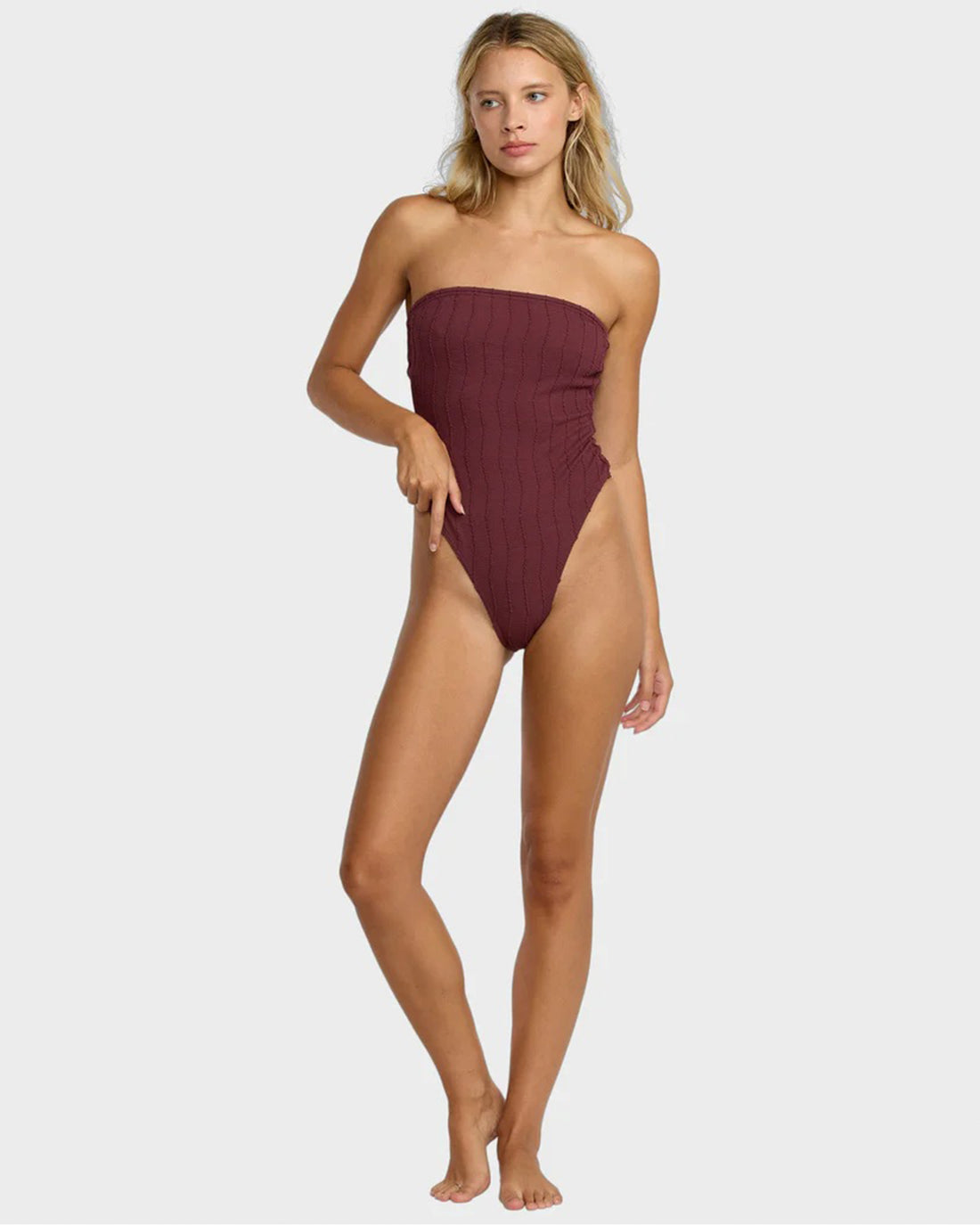 RVCA Women's Chevy Grooves One Piece Swimsuit - Redwood
