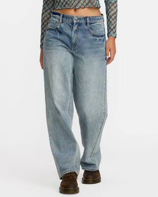 RVCA Women's Coco II Denim Pant - Light Vintage Indigo