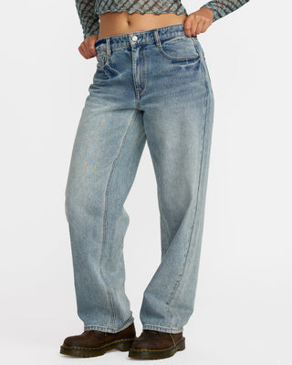 RVCA Women's Coco II Denim Pant - Light Vintage Indigo