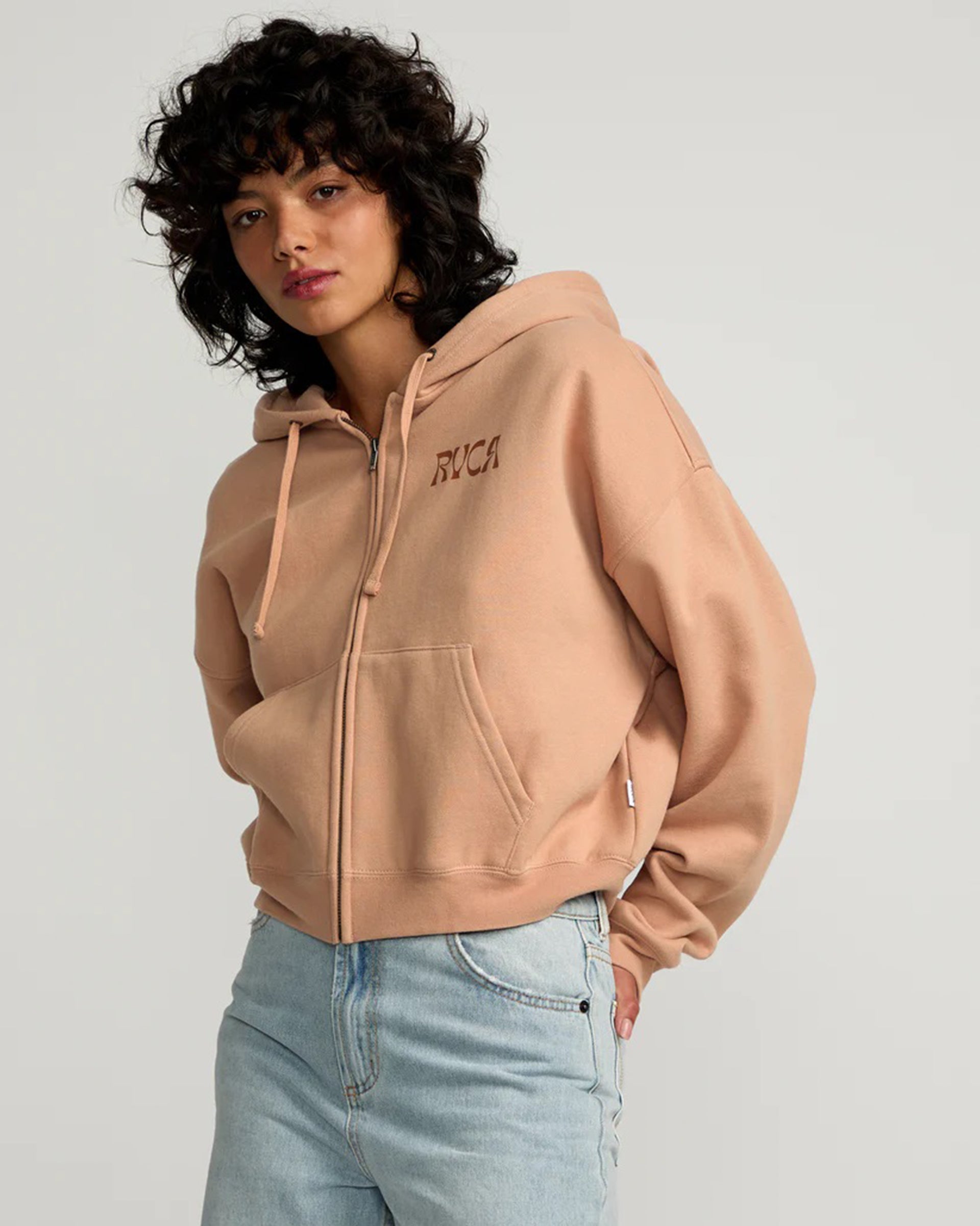 RVCA Women's Court Zip Hoodie - Warm Taupe