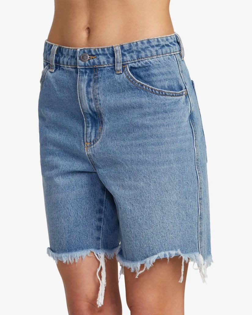 RVCA Women's Crawford Long Short Denim Shorts