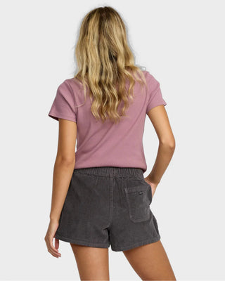 RVCA Women's Daylight Elastic Waist Corduroy Short - Gravel