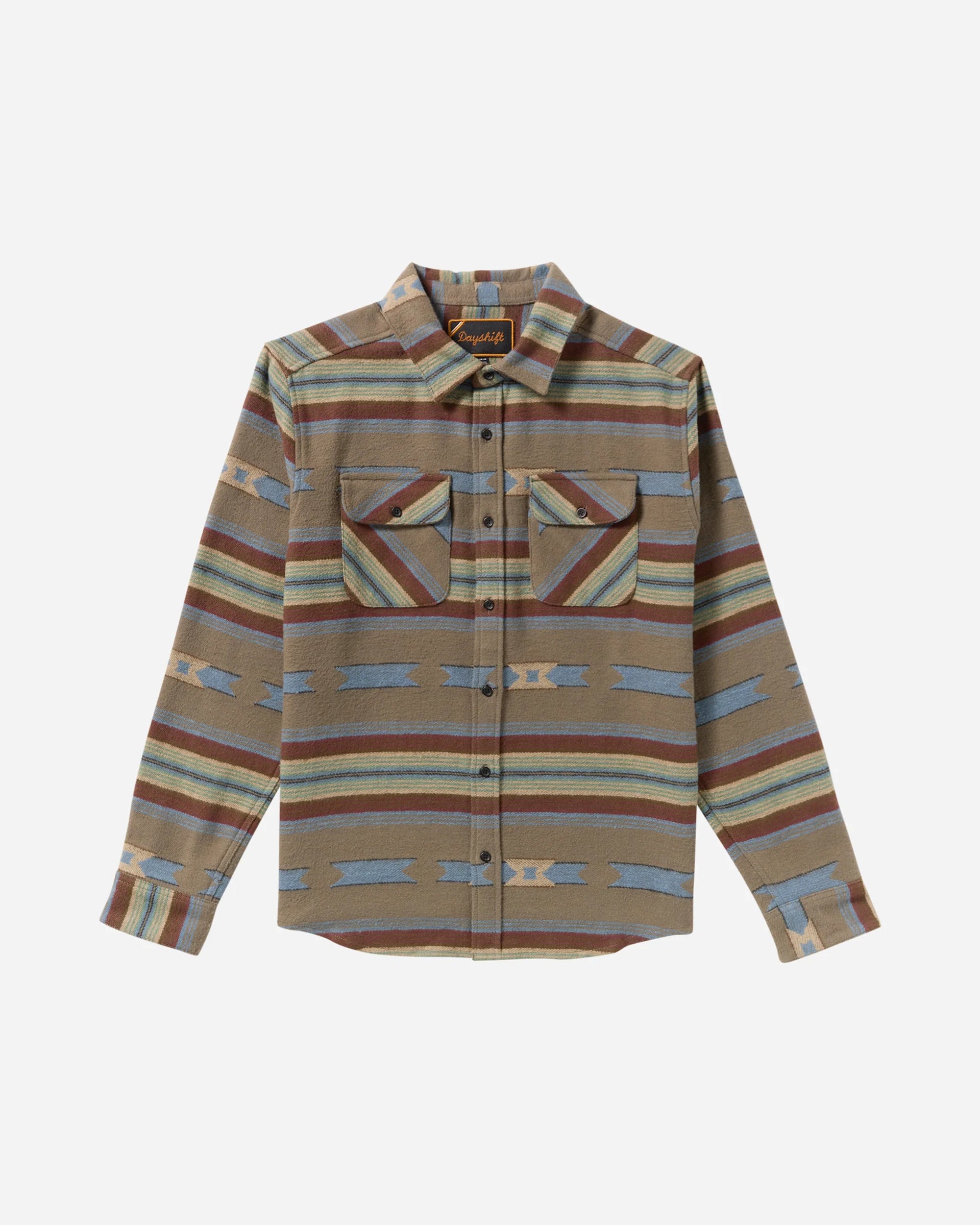 RVCA Dayshift Blanket Flannel Long Sleeve Shirt - Mushroom