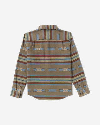 RVCA Dayshift Blanket Flannel Long Sleeve Shirt - Mushroom