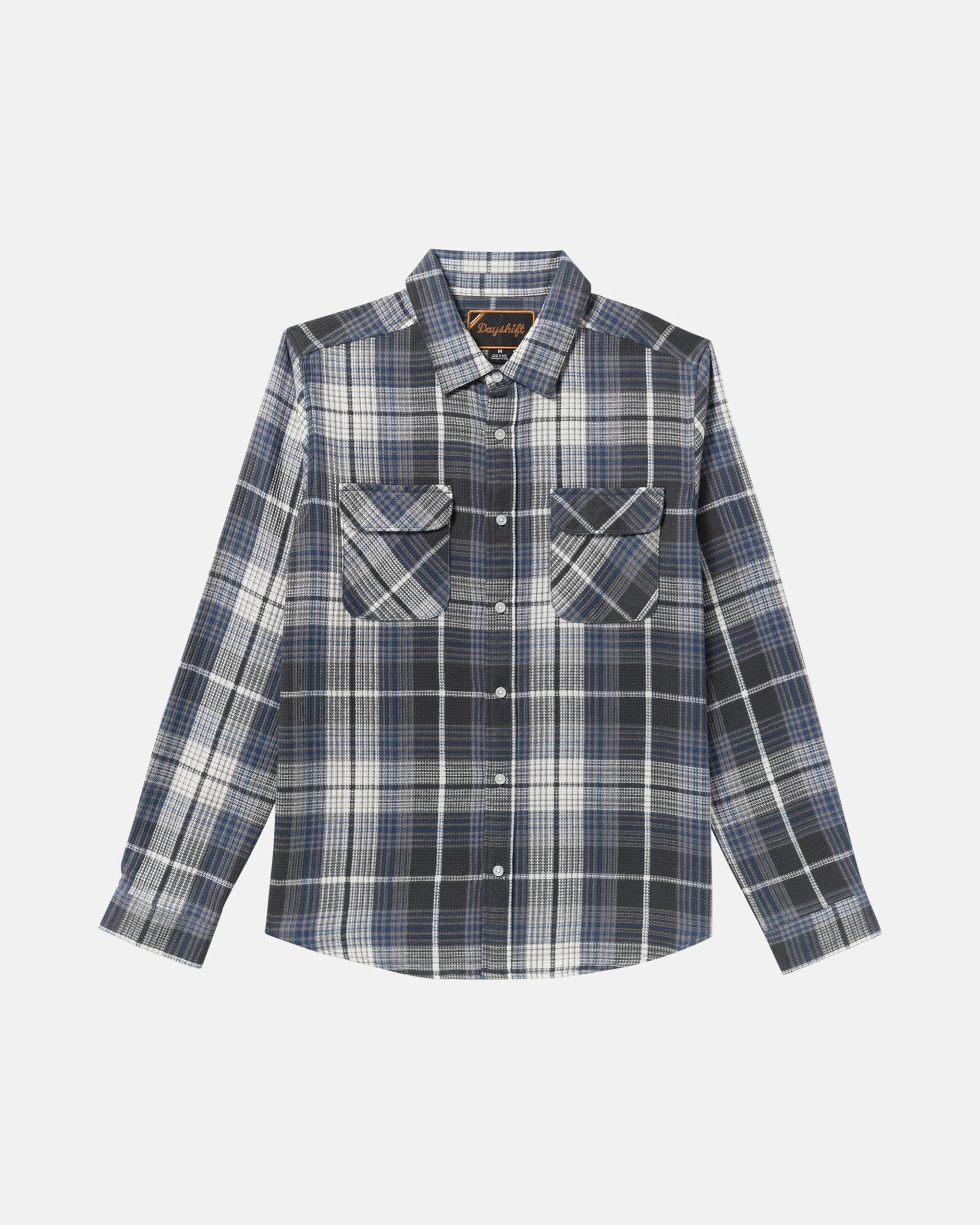 RVCA Dayshift Flannel Long Sleeve Shirt - Black Plaid