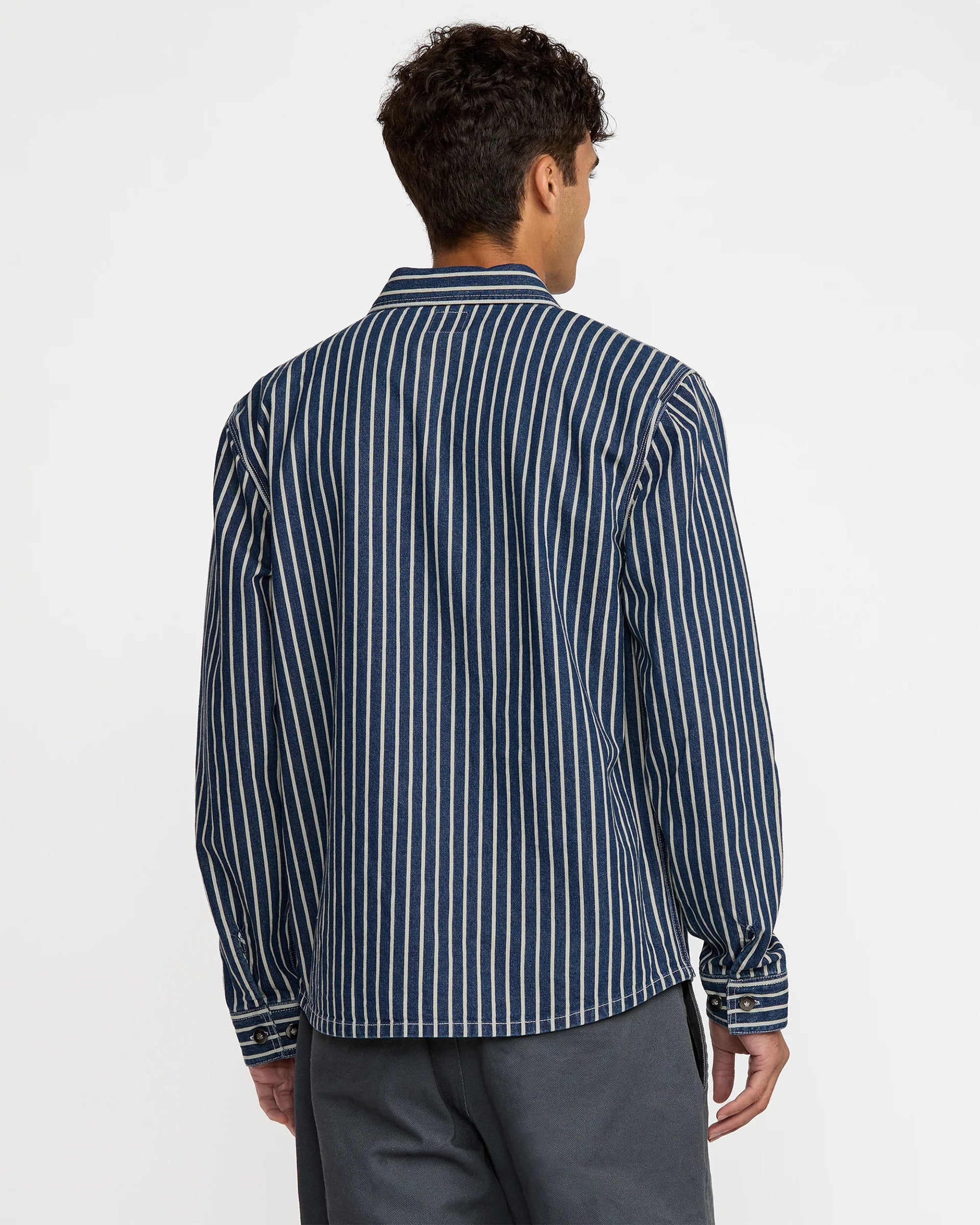 RVCA Dayshift Hickory Overshirt - Dark Denim