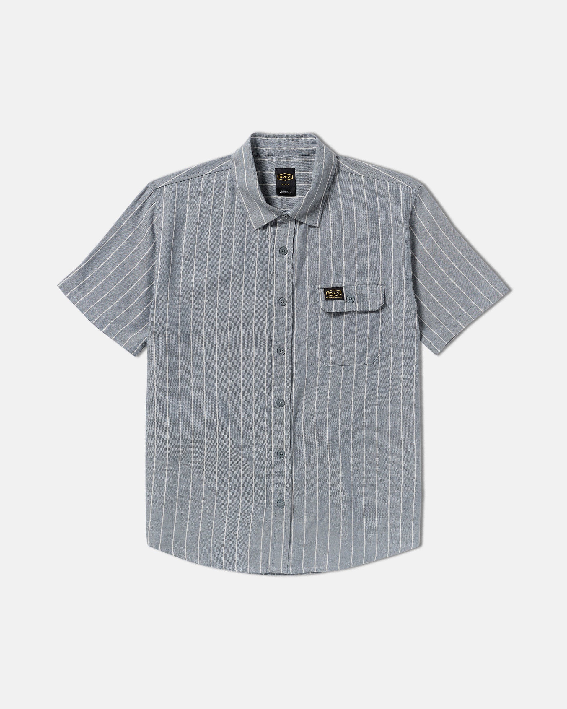 RVCA Dayshift Stripe II Short Sleeve Shirt - Chambray