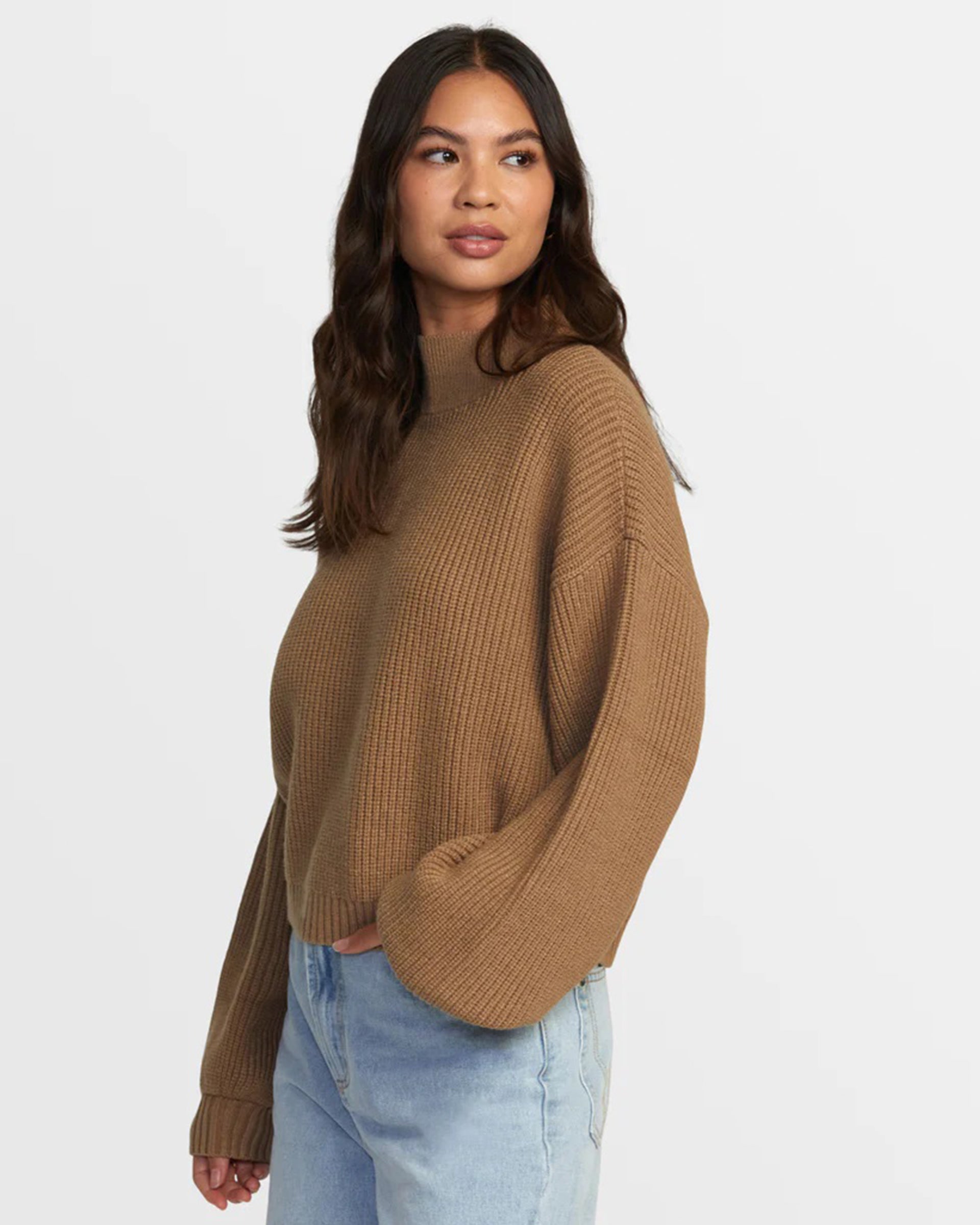 RVCA Women's Dream Cycle Turtleneck Sweater - Ermine