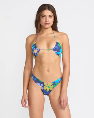 RVCA Women's Flower Gazer V FT Medium French Bikini Bottom - Blue Hawaii