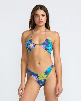 Flower Gazer Halter Bandeau Bikini Top - Blue Hawaii