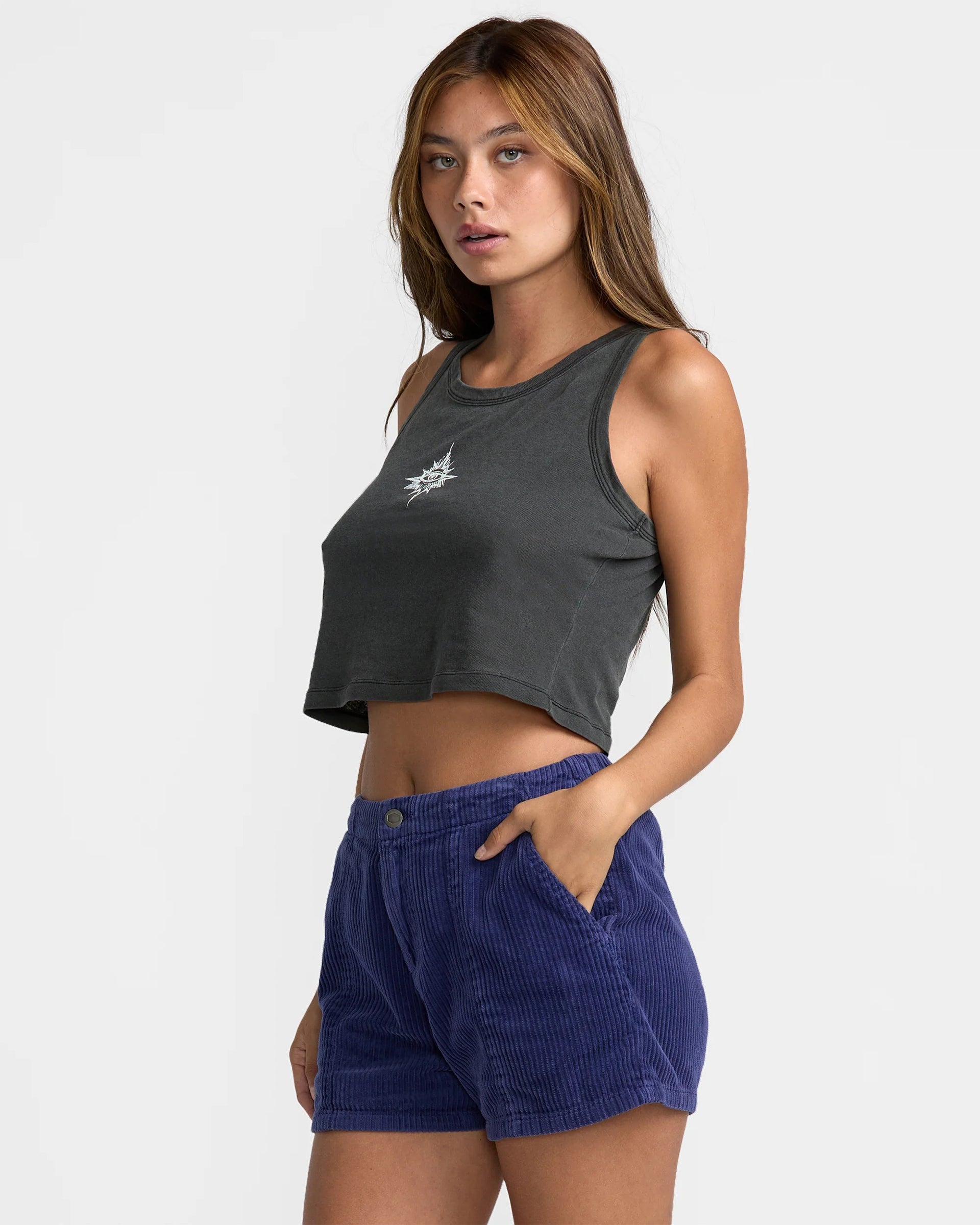 RVCA Women's Flow Tank Top - Washed Black