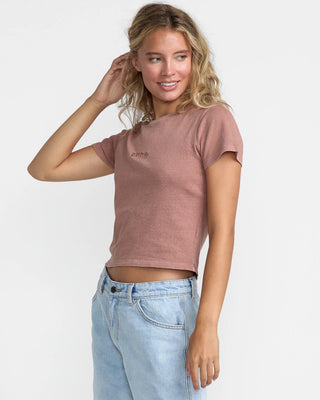 RVCA Women's Forever Short Sleeve T-Shirt - Acid Brown