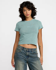 RVCA Women's Forever Short Sleeve T-Shirt - Blue Haze