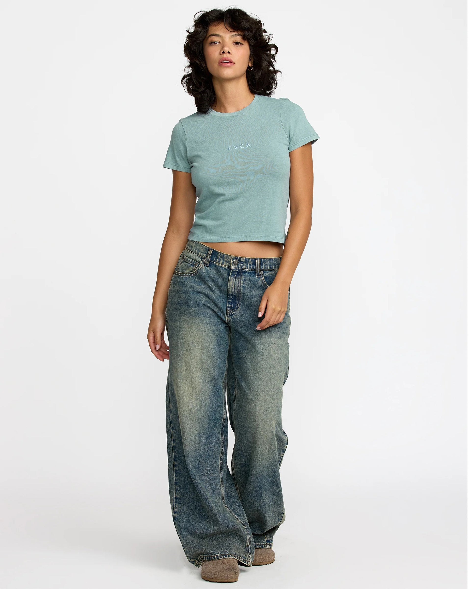 RVCA Women's Forever Short Sleeve T-Shirt - Blue Haze