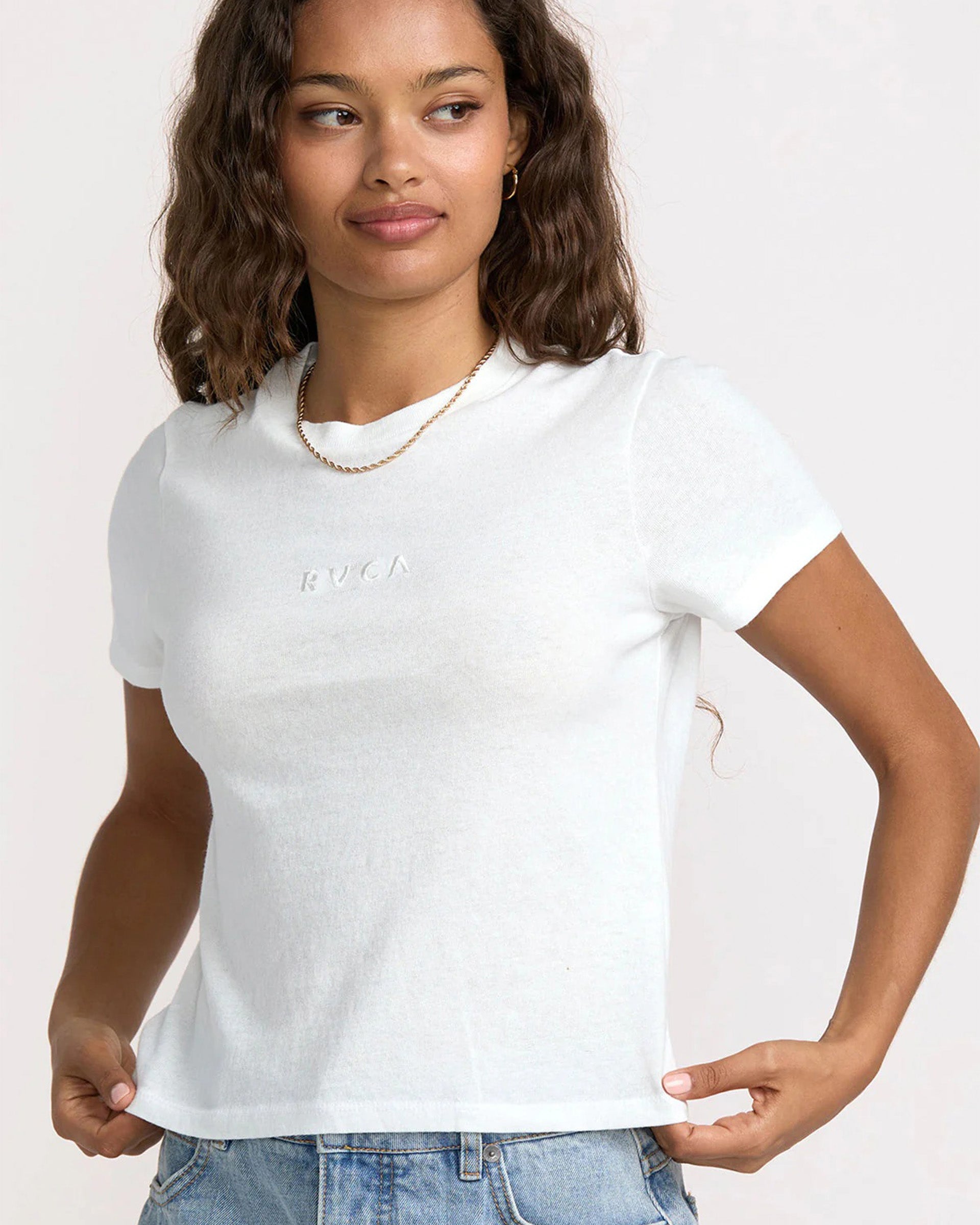 RVCA Women's Forever Short Sleeve T-Shirt - Vintage White