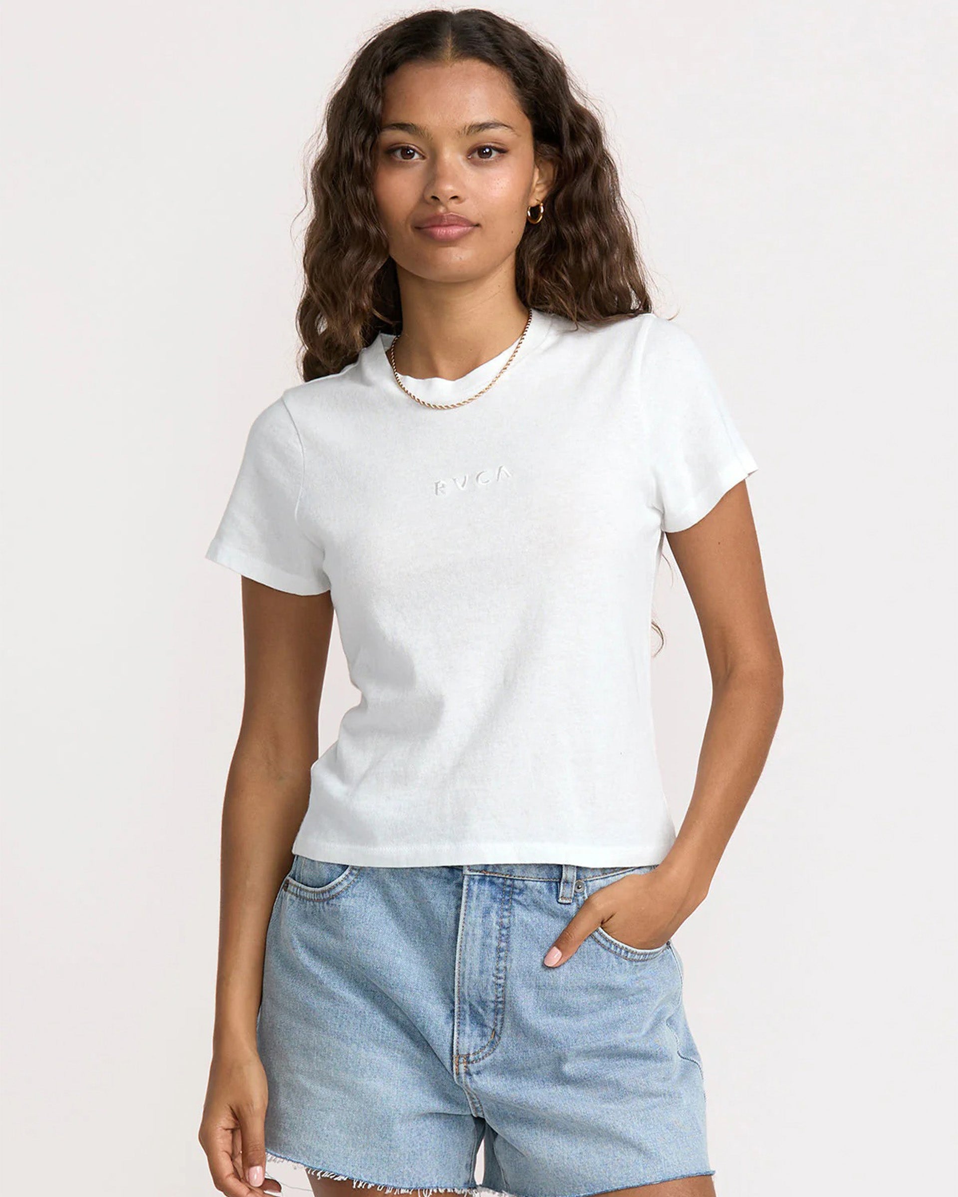 RVCA Women's Forever Short Sleeve T-Shirt - Vintage White