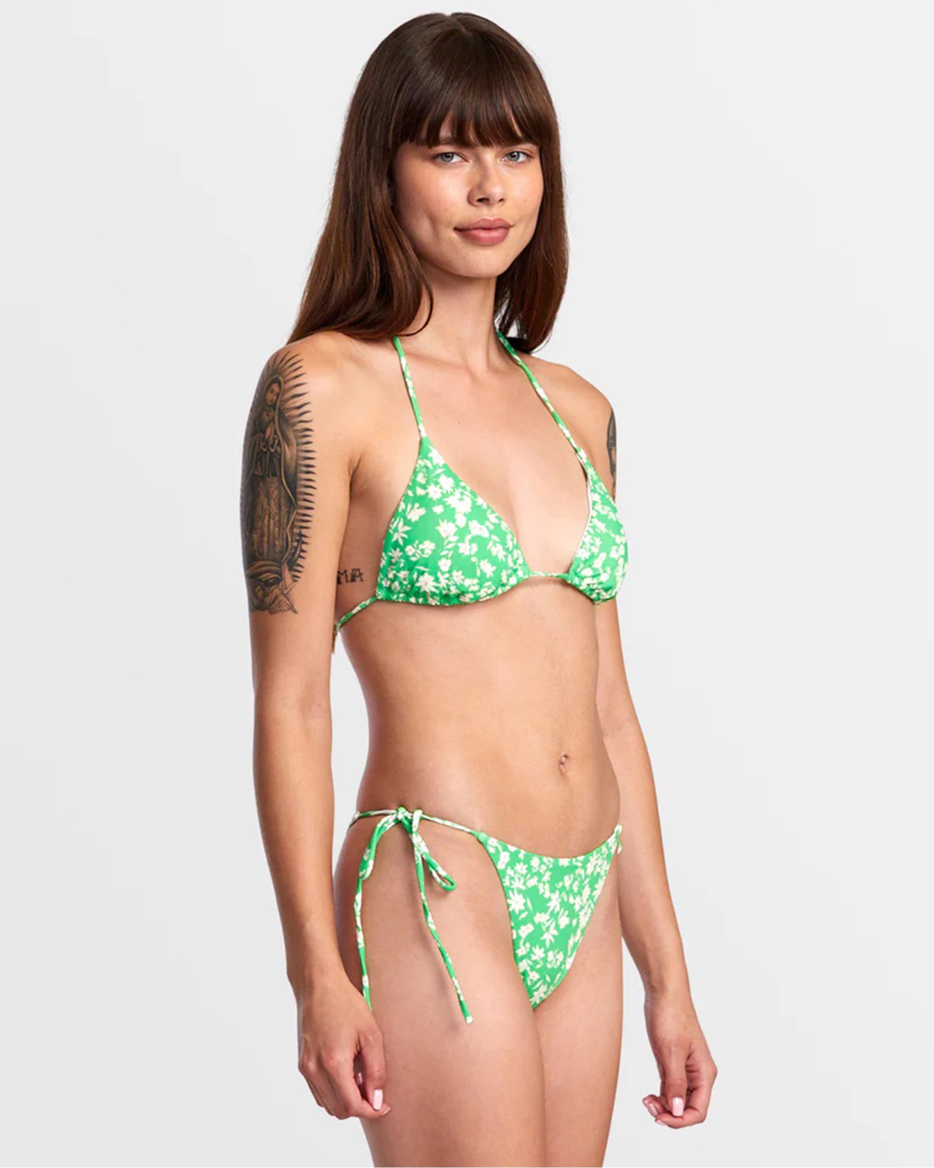 RVCA Women's Garden party Halter Triangle Bikini Top