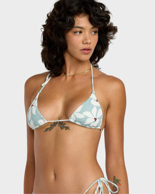 RVCA Women's Good Things Coming Knotted Triangle Bikini Top - Mist Blue
