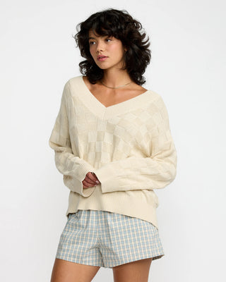 RVCA Women's Harmony V-Neck Sweater - Sand