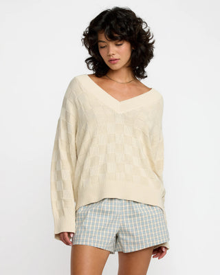 RVCA Women's Harmony V-Neck Sweater - Sand